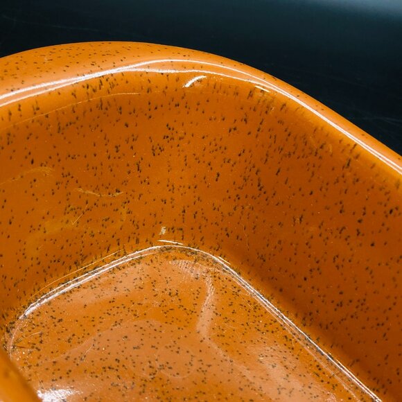 80s Bennington Potters Bread Loaf Pan, Vintage Vermont Pottery, Rusty Orange Iro - Picture 4 of 10